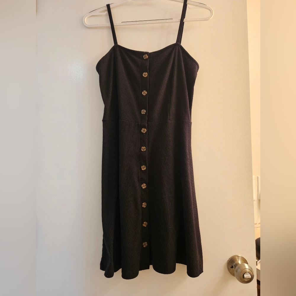 Double Zero Black Sleeveless Slip Midi Dress